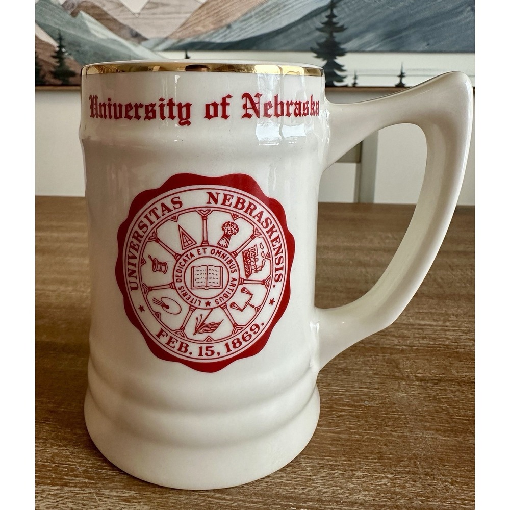 Vintage University Of Nebraska Beer Stein Mug; 5" x 3.5"; WC Bunting Pottery;USA